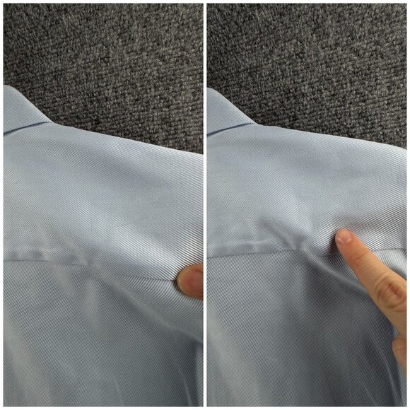 Eton Slim 17 Blue Twill Button Up Dress Shirt Men Cotton Long Sleeve Designer ** - Picture 13 of 16